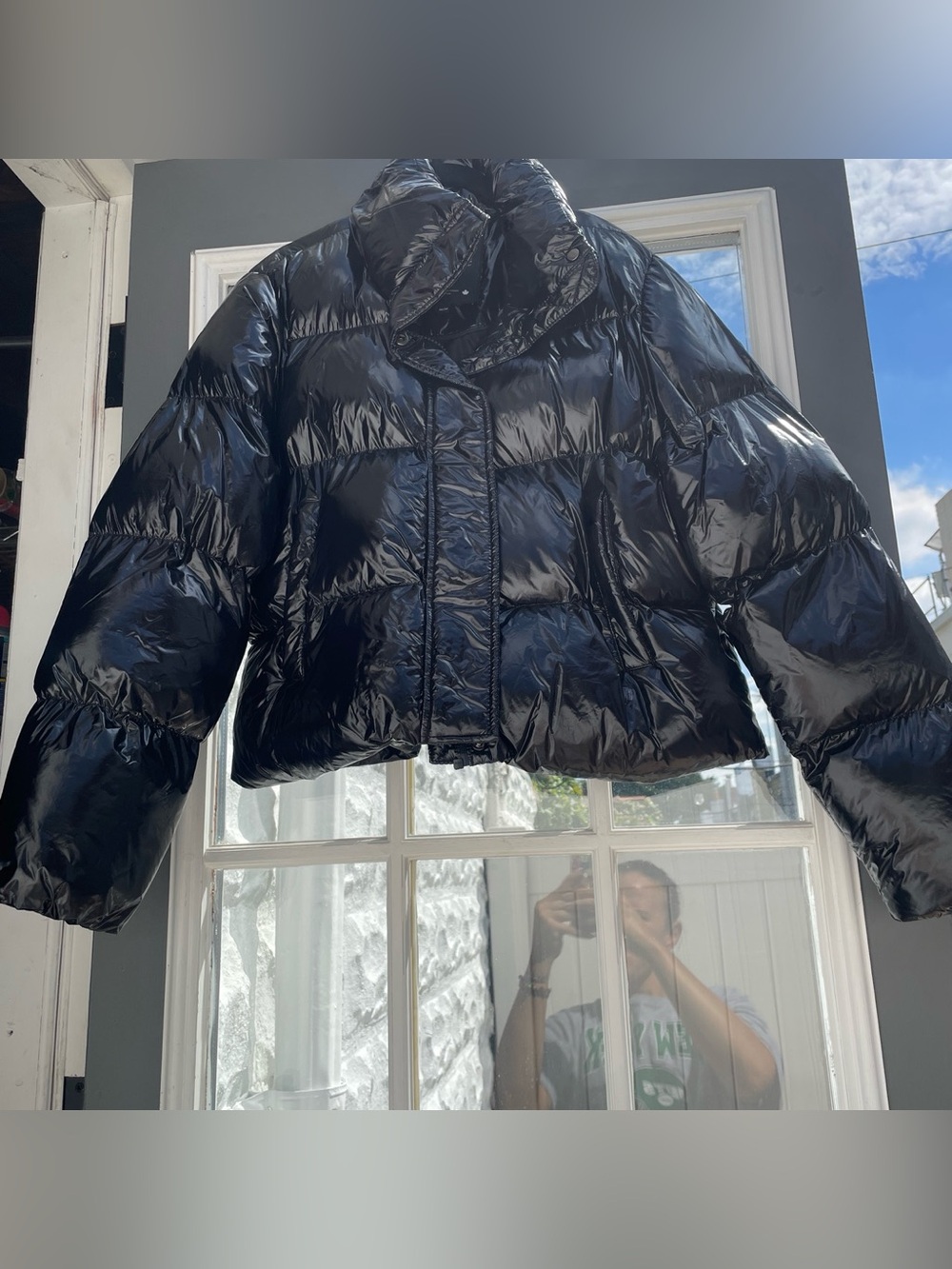 Noize Black Glossy Puffer Jacket - Women